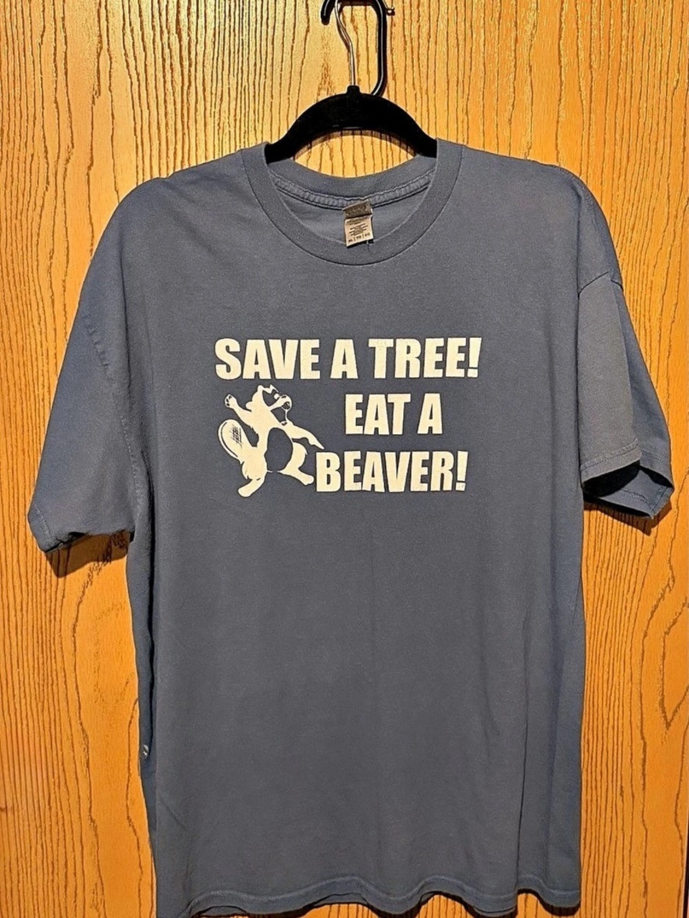 Gildan Graphic T-Shirt Save a Tree Eat a Beaver XL